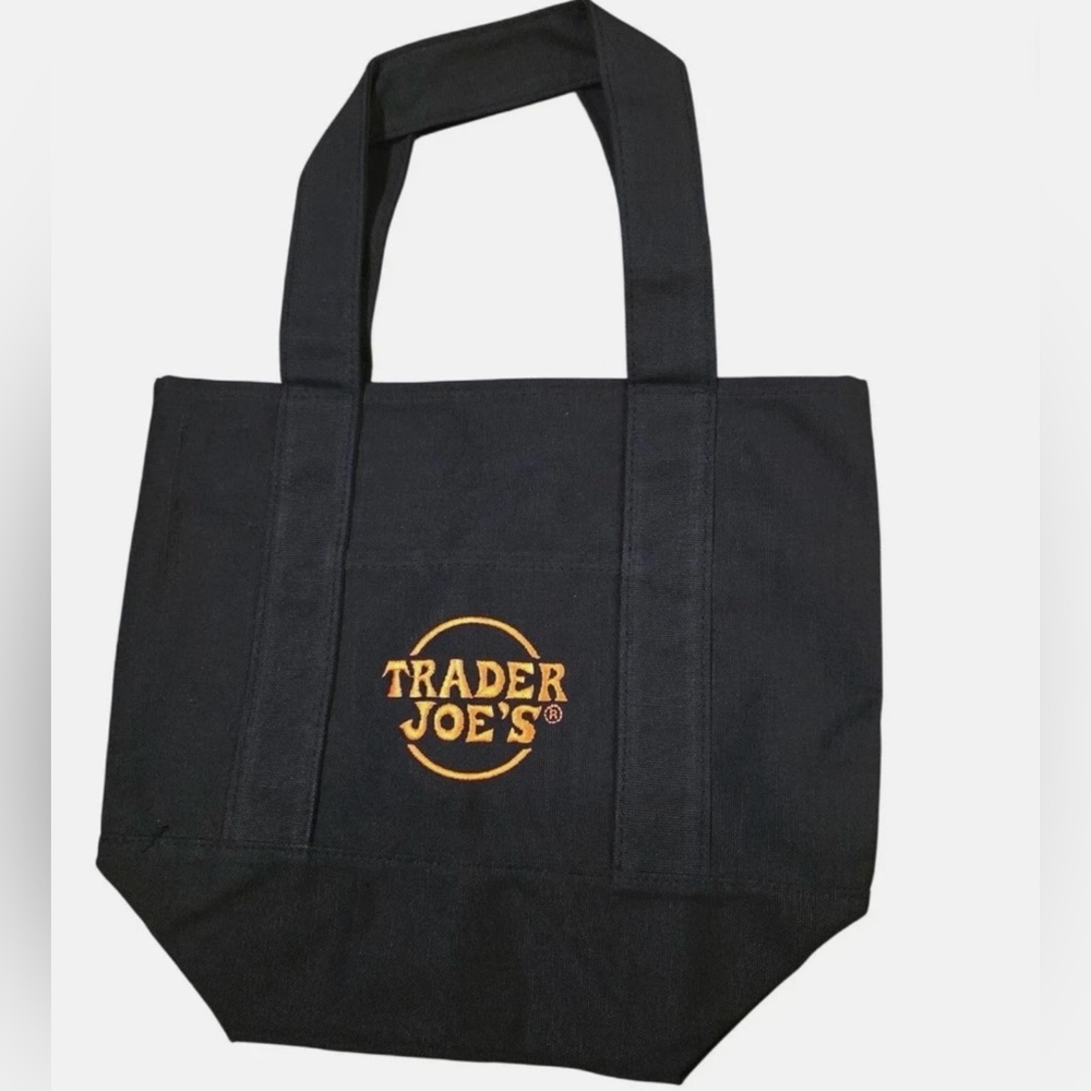 Trader Joe’s trick or treat black, orange, or multicolor mini canvas tote bags.